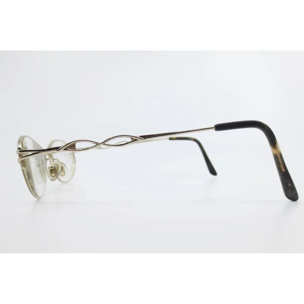 Visage F200 GLD Gold Oval Eyeglasses Filigree Temples 50-18-140 Women Frames